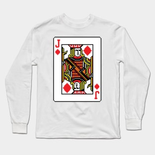 Jack of Diamonds Pixel Art Long Sleeve T-Shirt